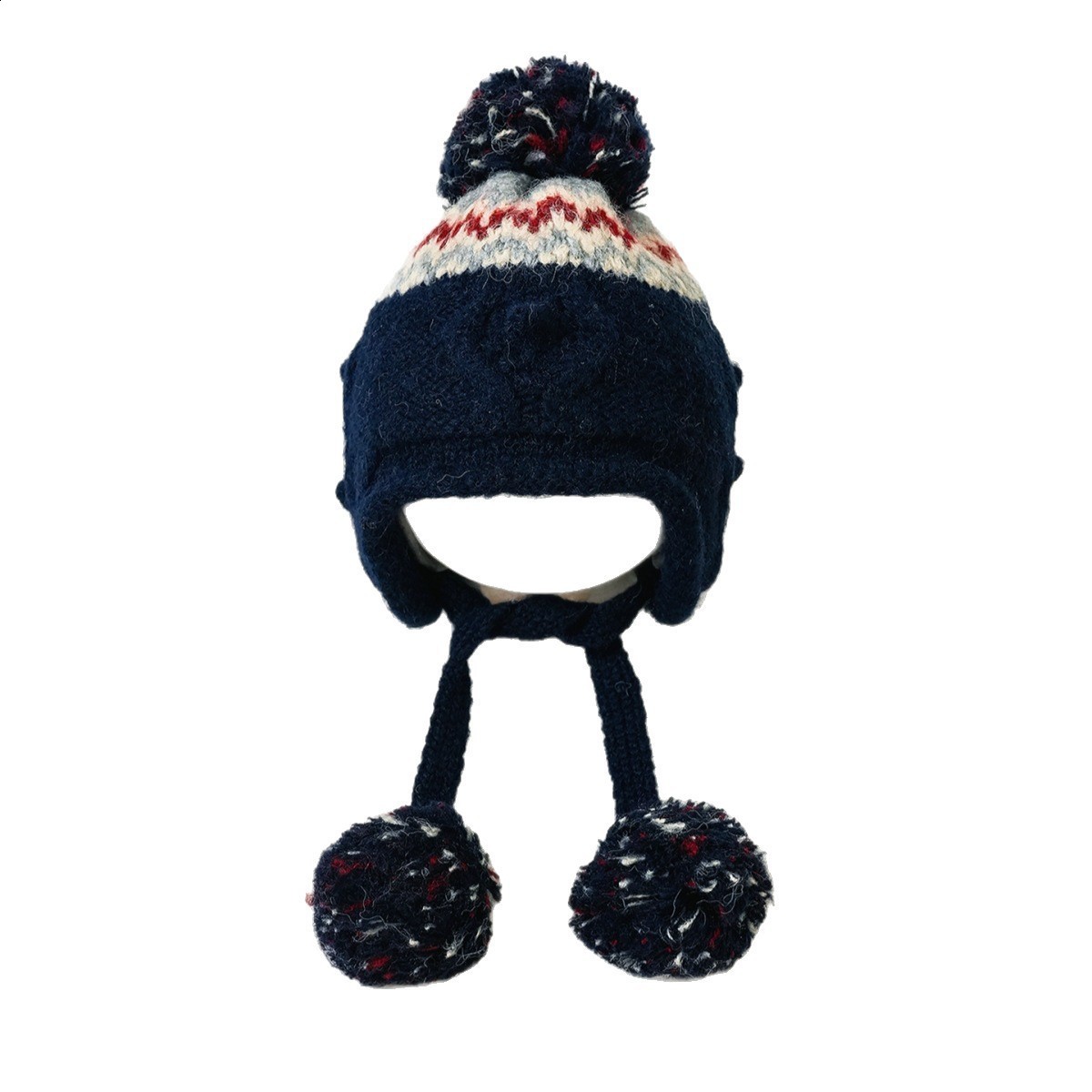Connectyle Cute Toddler Girls Warm Winter Skull Hats Fleece Lined Flower Knit s Earflaps Hat With Pom-Pom 240808