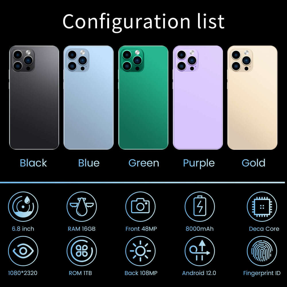 Famous Brand Hot Selling Cross Border Smartphone T I Promax Large Screen Mobile Phone From The Source Factory Shipped CKS