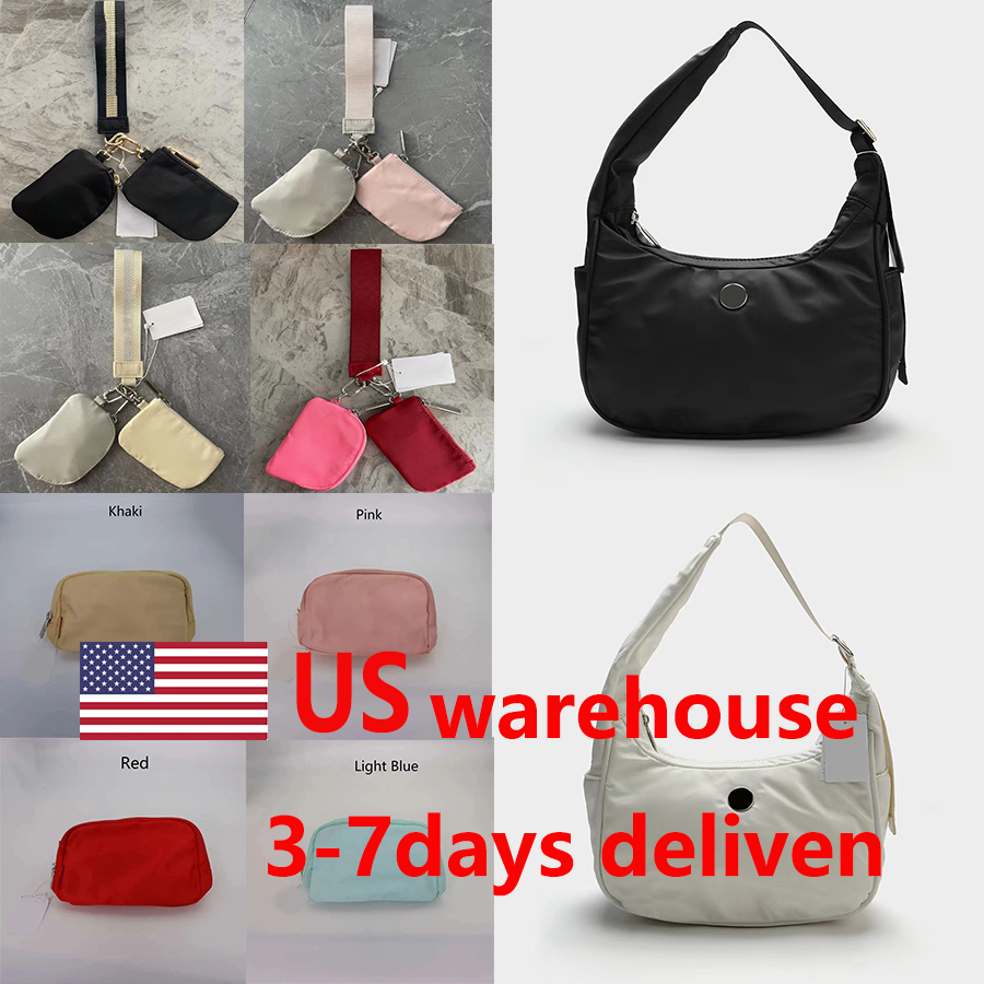 Yoga wristlet Clutch Bag keychain Wallet Gym Bag Dual Pouch Designer Purse With Detachable Zipper Wrap Around Wristlet Black Gold Belt Waist Bags Bum Bags