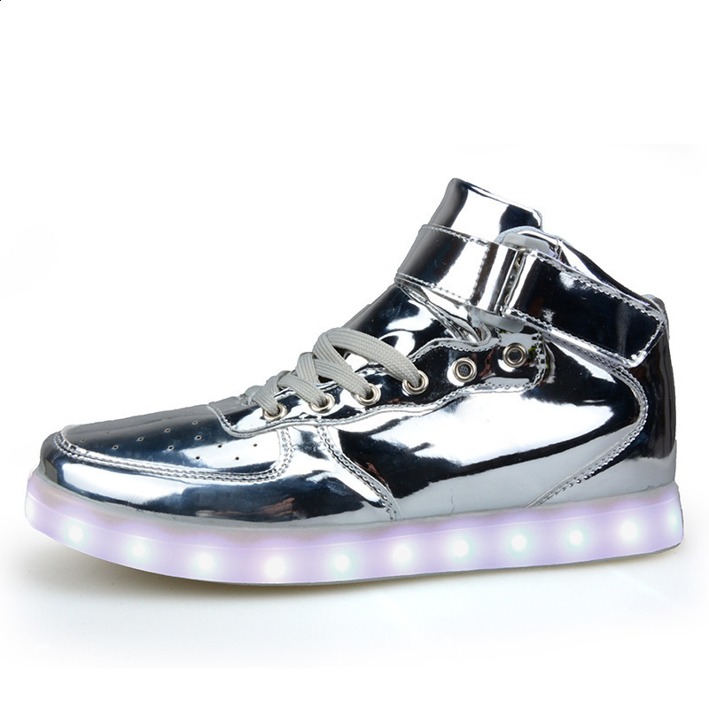 UncleJerry New LED Shoes Fiber Optic Shoes for girls boys men women USB Charging light up shoe for Adult Glowing Running Sneaker 201130