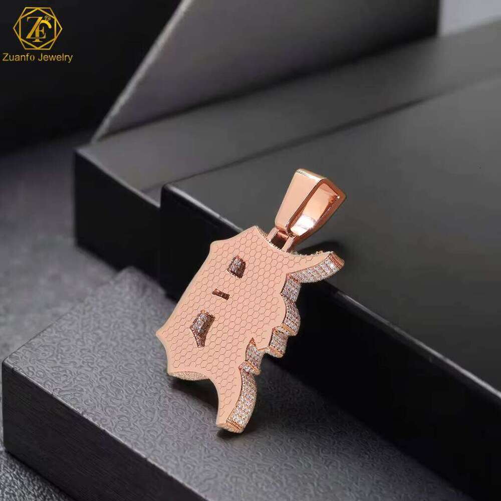 Factory Direct Customizable Moissanite Pendant Full Diamond VVS With 3D Custom Name Gold Plated Hip Hop Iced Jewelry For Men