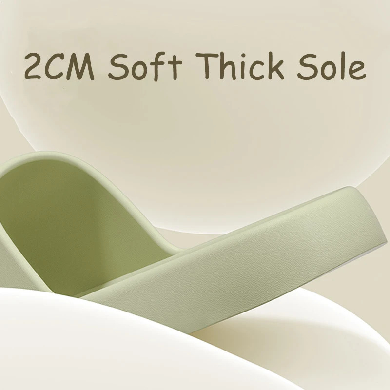 Thick Platform Pillow Slippers Women Lightweight Soft Sole Cloud Slides Woman Summer Non Slip Beach Sandals Eva Flip Flops 260209