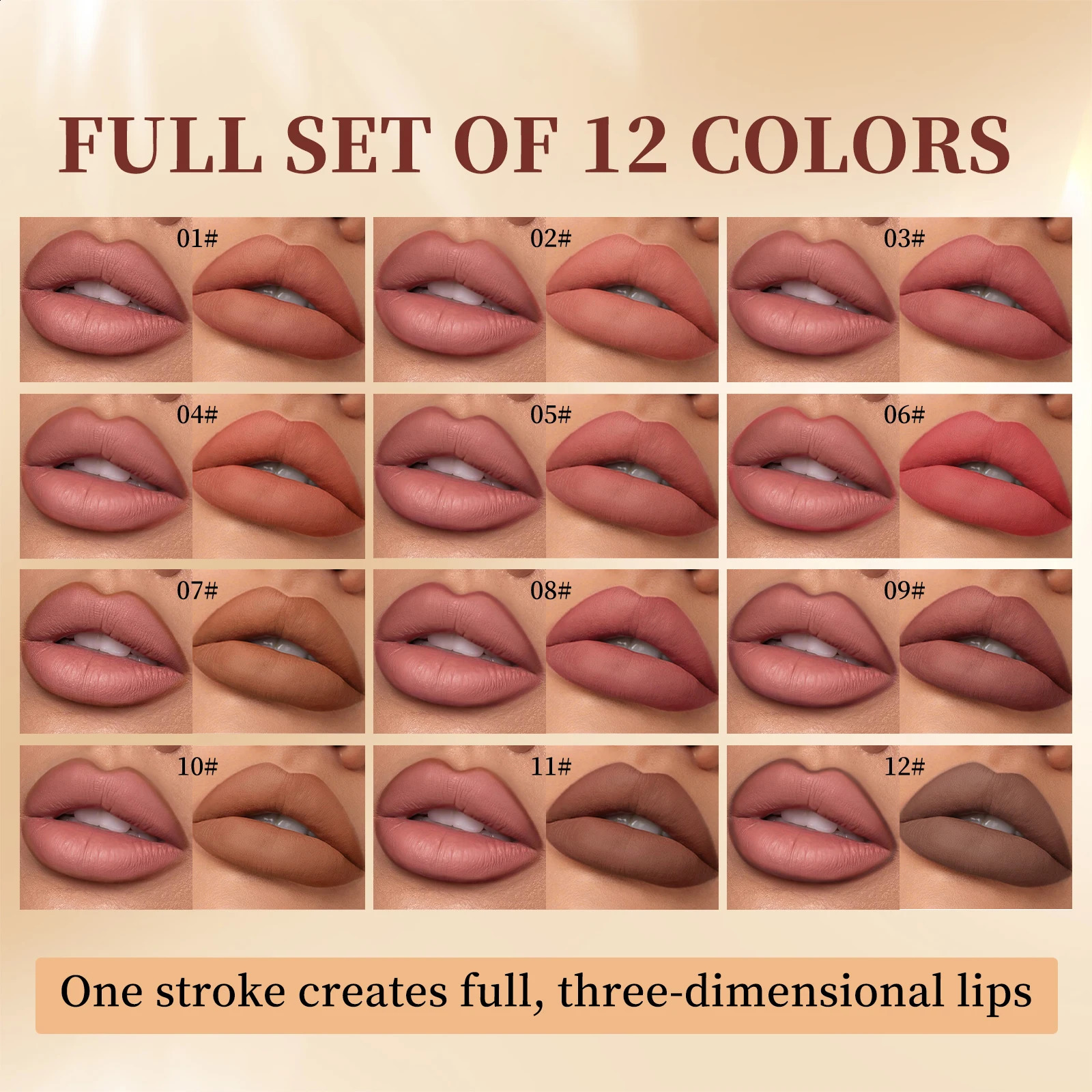 12Color Matte Lipstick Lipliner Set Nude Soft Matte Lip Liner Set Non-Drying Waterproof Plumping Outline The Lips Contour Makeup 260126