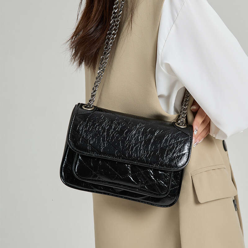 Luxury Shoulder Bags Totes New Niche High End Single Fashion Chain Burst Pattern Top Layer Cowhide Crossbody Bag For Women SENYY