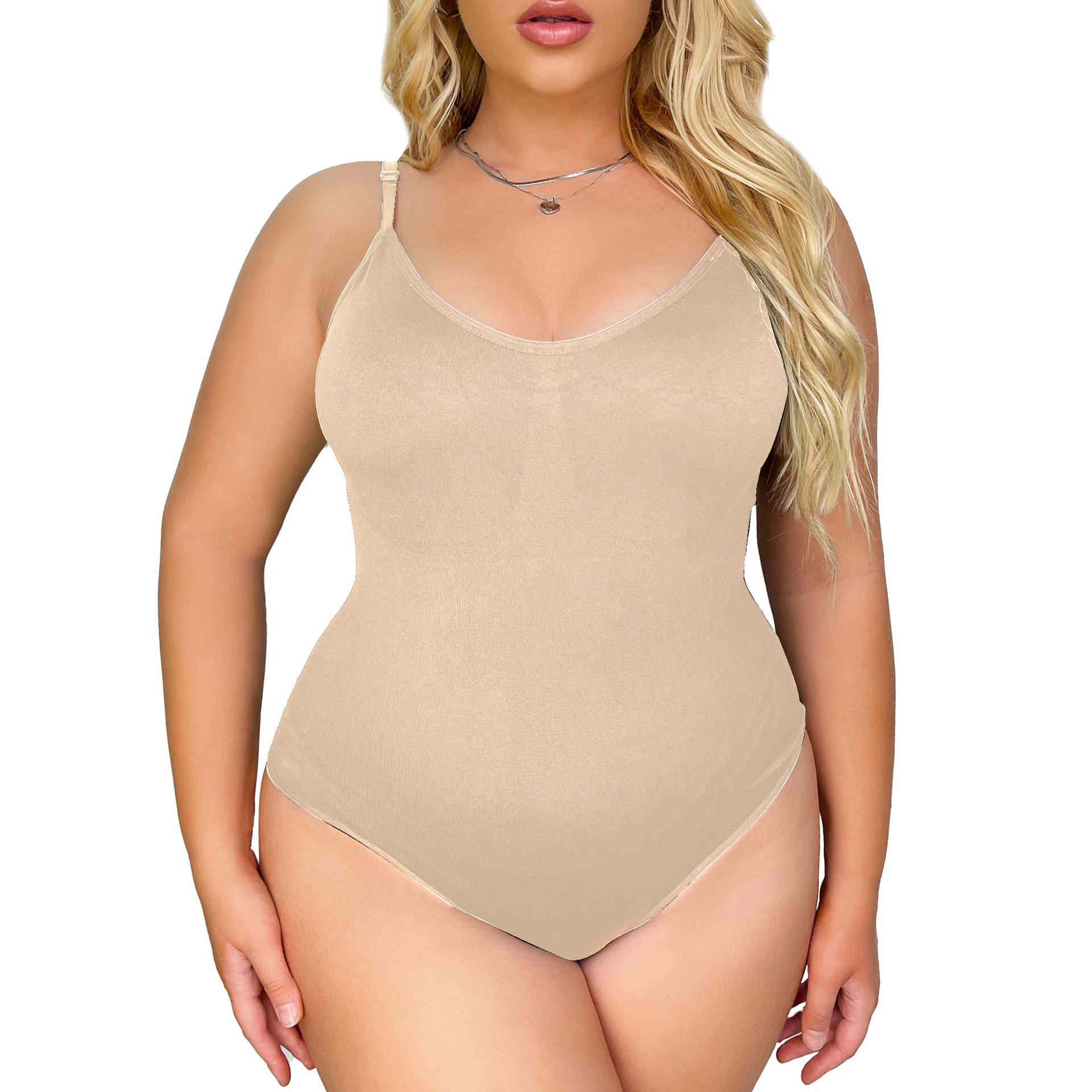 Thin European And American Plus-Size Seamless Shapewear Bodysuit With Butt-Lifting Effect, Women's Camisole Tummy Control One-Piece Garment - view 7