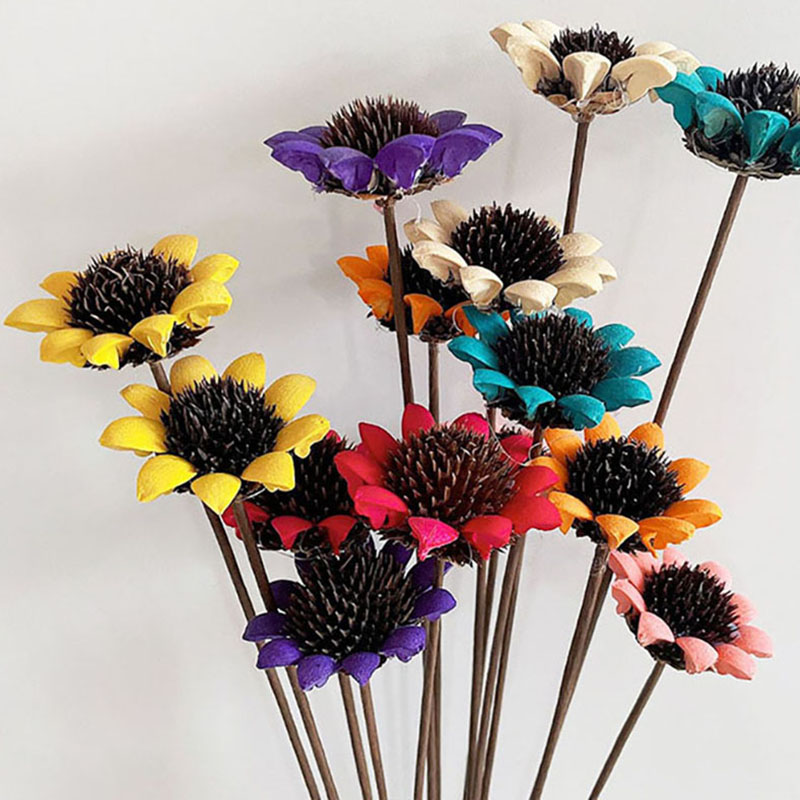 Dried Handmade Sunflower Combination Natural Flower Bouquet for Vase Filler Wedding Table Centerpiece Party Home Decor Gifts for Mom Women Girlfriend