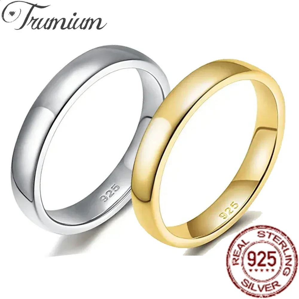 Trumium 2/ 4/6mm 925 Sterling Silver Ring High Polish Plain Dome Wedding Band Comfort Dropshiping 260121