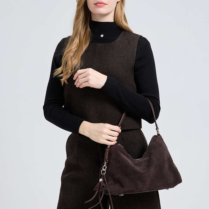 Luxury Shoulder Bags Totes New Matte Cowhide Underarm For Women Genuine Leather High End Handbag Niche Design Crossbody Bag SENYY