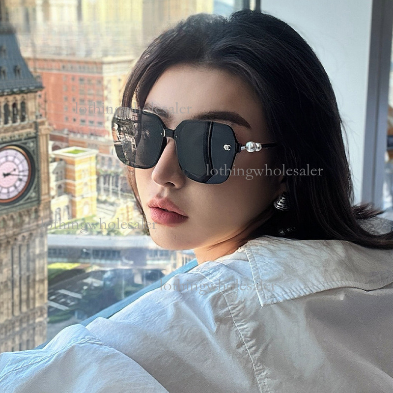 2026 Chanel Style Camellia Pearl Luxury Designer Sunglasses Fashion Luxury Polarized Women's Internet Celebrity Sunshade Outdoor Glasses Sports C
