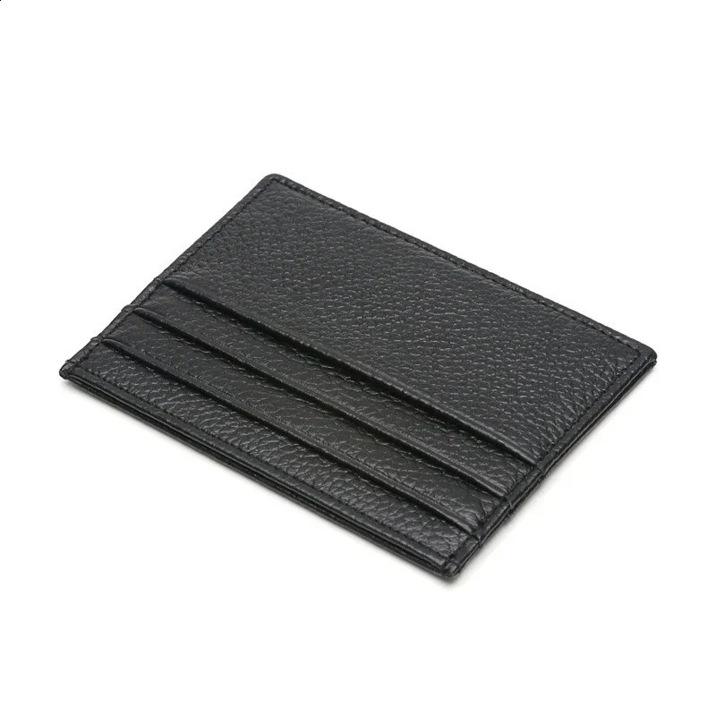 Women Men ID Card Wallet Thin Genuine Leather ID Card Holder Bags Solid Color Bank Credit Card Gift Multi Slot Slim Case 260202