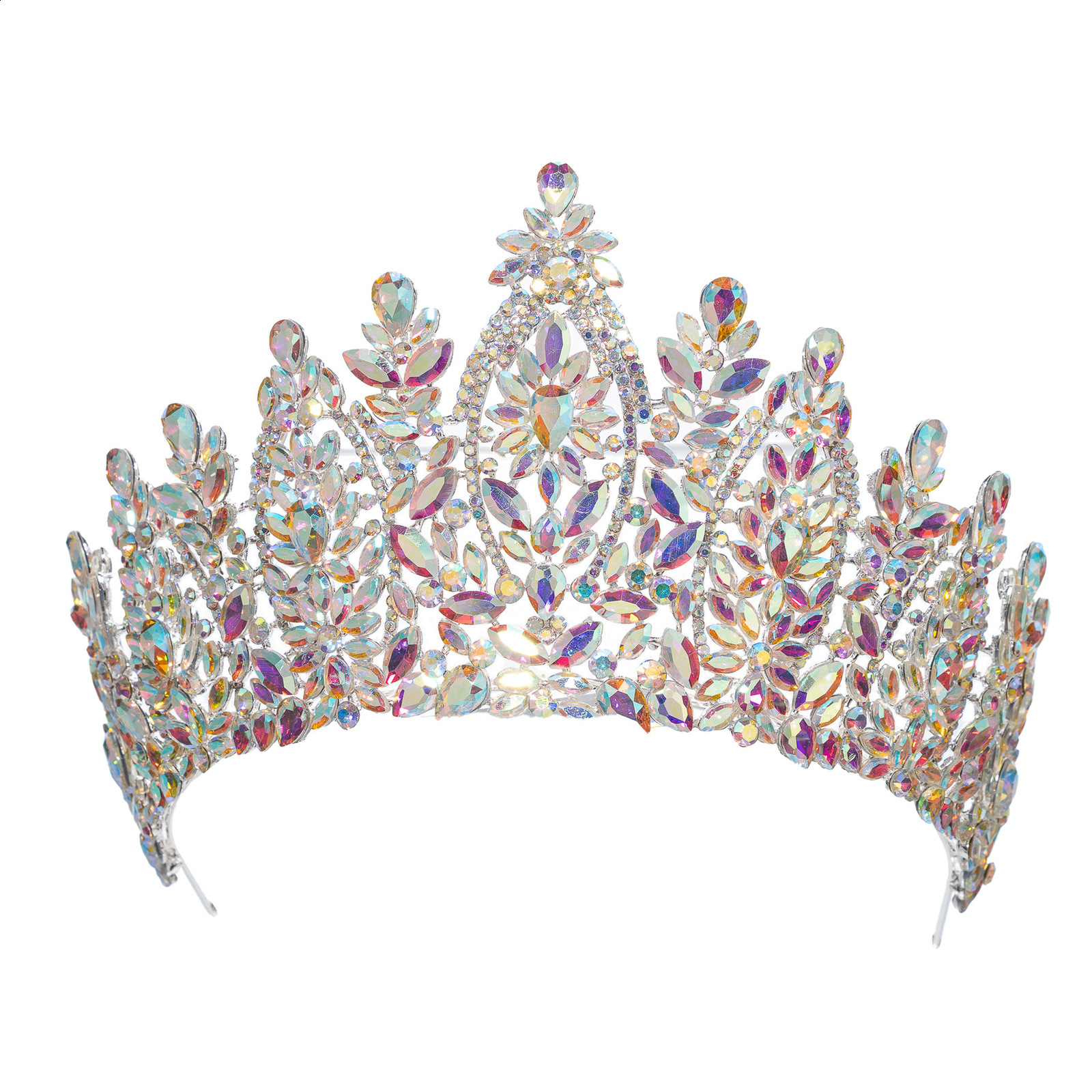 High Tiaras cubic zirconia wedding crown brides headwear princess Corona jewelry womens headwear gift 241114