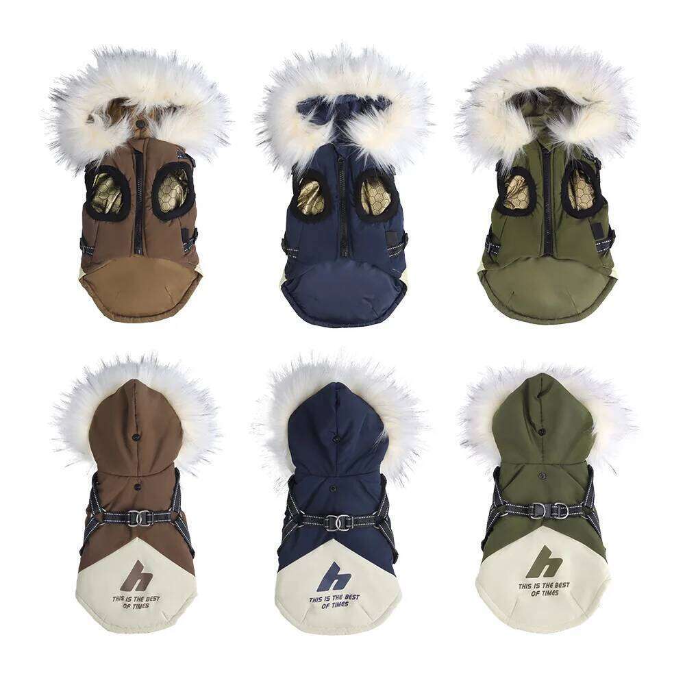 Famous brand Autumn and winter new clothes outdoor puppy hooded fleece cold proof jacket pet dog teddy bear vest pupakaIK