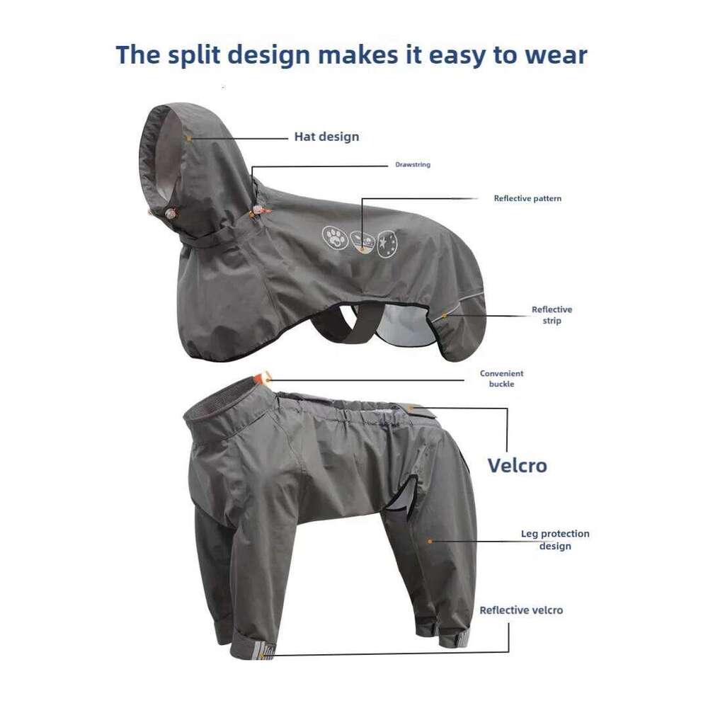 Famous brand New Dog Raincoat All inclusive Four foot Waterproof and Comfortable Fabric Durable with Reflective Strip Design Pet Clothes pupakaIK