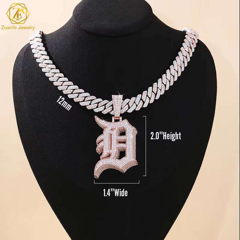 Factory Direct Customizable Moissanite Pendant Full Diamond VVS With 3D Custom Name Gold Plated Hip Hop Iced Jewelry For Men