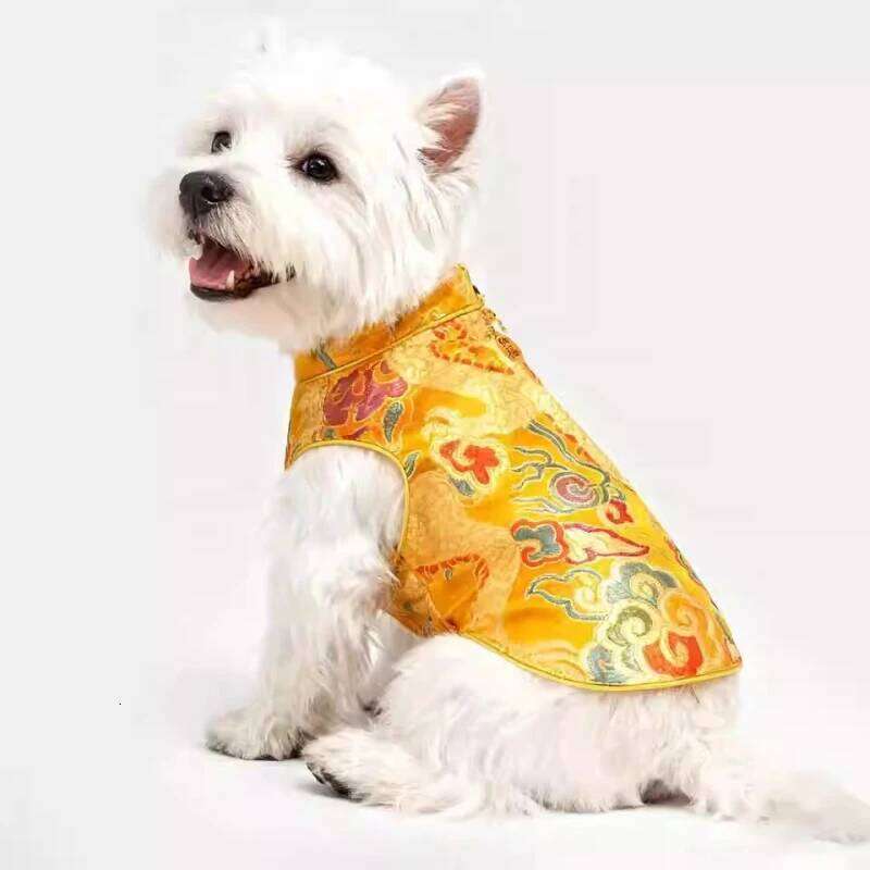 Famous brand Chinese New Year Dog Clothes Tang Suit Cheongsam Cat Puppy Yorkie Pomeranian Poodle Bichon Schnauzer Clothing Pet Vest Apparel pupakaIK