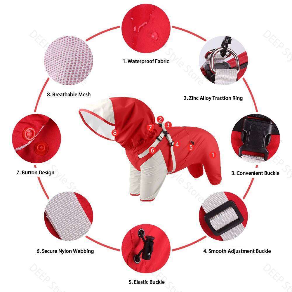 Famous brand Four Leg Protection Stormtrooper Waterproof Quick Drying Hooded Windproof Outdoor Raincoat Pet Dog Coat pupakaIK