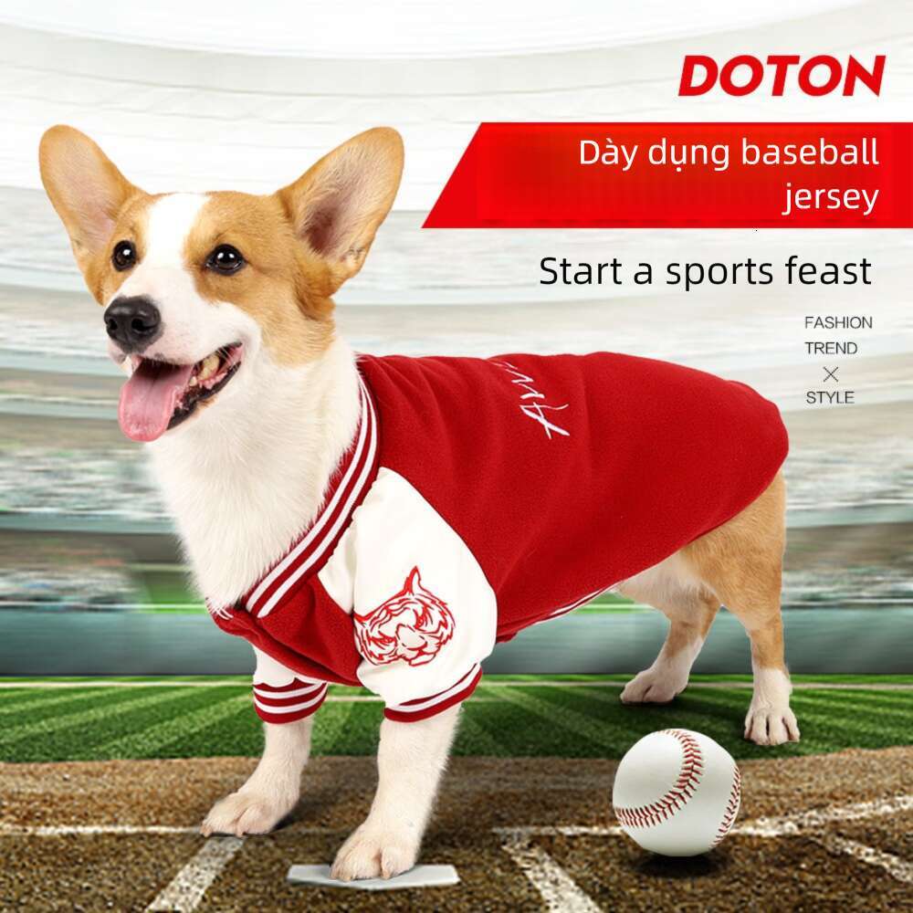 Famous brand Medium sized clothes autumn and baseball sweatshirt Corgi clothing pet sportswear warm winter dog apparel pupakaIK