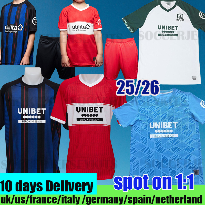 3XL 4XL Middlesbrough football shirts 25 26 Kid Kit Middlesbrough Shirt kits Player Maillot Foot soccer jersey kids kit red shirts MFC soccer jersey25 26