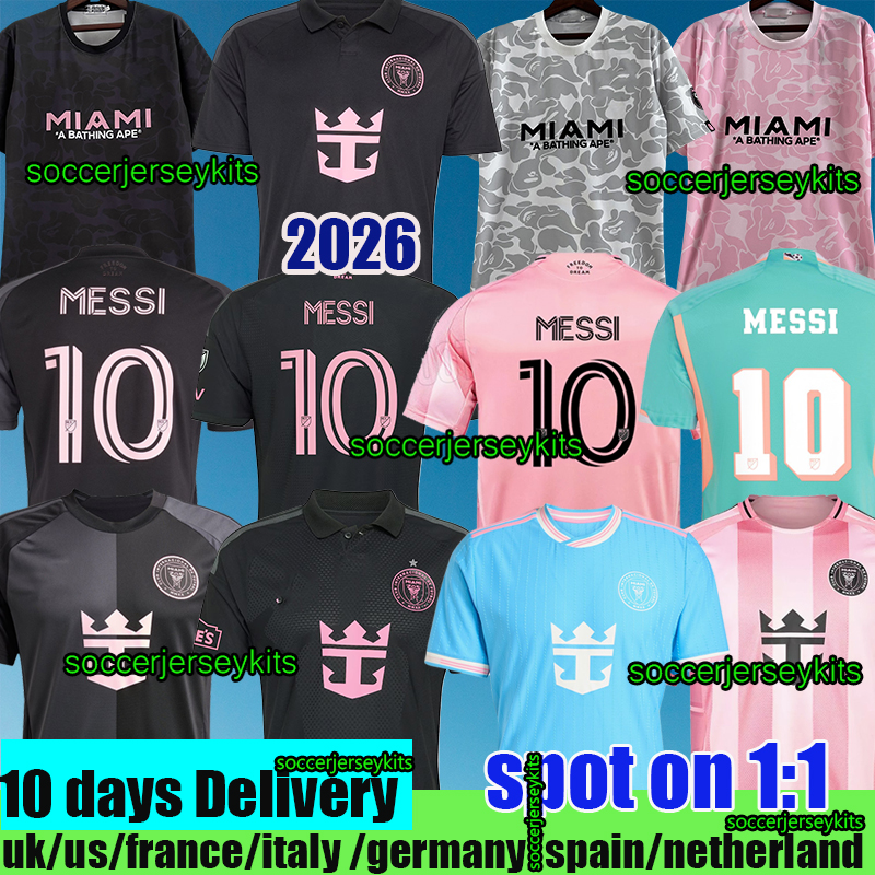 Fans Player Inters SUAREZ Earth Day Pre-Match MiamiS 25 26 MESSIS Soccer Jerseys third 24 25 26 Sergio Jordi Alba football shirts PIZARRO Special men kids kit