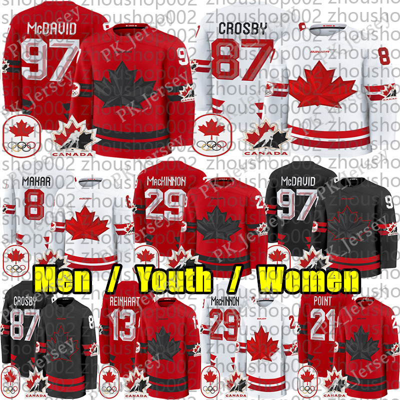87 Sidney Crosby Canada Team 2026 Olympices hockey jersey Connors McDavid Nathan MacKinnon Nick Suzuki Marner Macklin Celebrini Schaefer Bedard Cale Makar jerseys