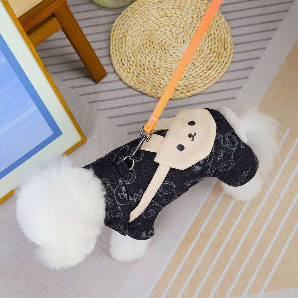 Famous brand PC Lot Winter Pet Clothes Warm Denim Jumpsuit for Small Dog Jeans Jacket Cotton Coat Chihuahua Outfits pupakaIK