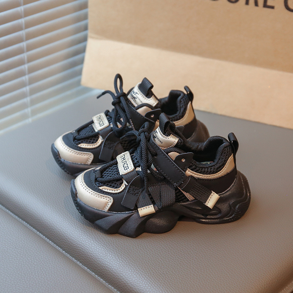 Free shipping Outdoor Kids Athletic shoes spring autumn children shoe Black boys girls sports breathable kid baby youth casual trainers toddlers infan