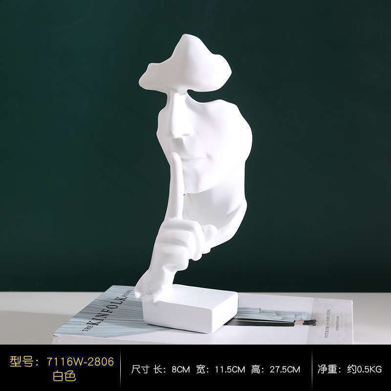 Nordic Silence is Gold Decorative Crafts Home Living Room Wine Cabinet Ornament Photography Prop Resin Artwork 240804