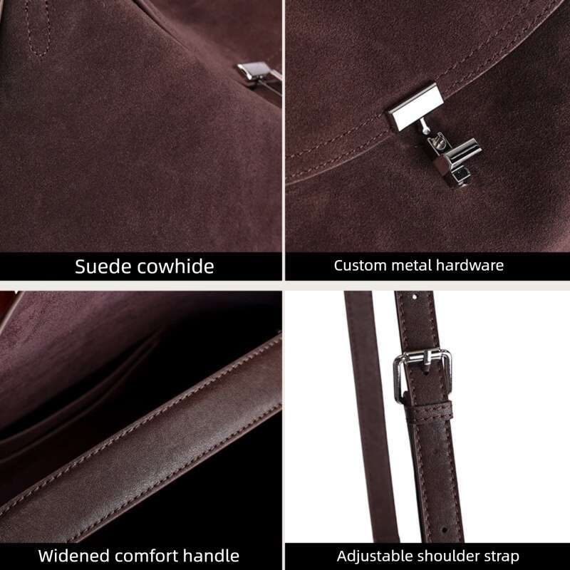 Luxury Shoulder Bags Totes Niche Design Winter New Large Capacity Commuter Retro Versatile Suede Single Genuine Leather Handbag Crossbody Bag SENYY