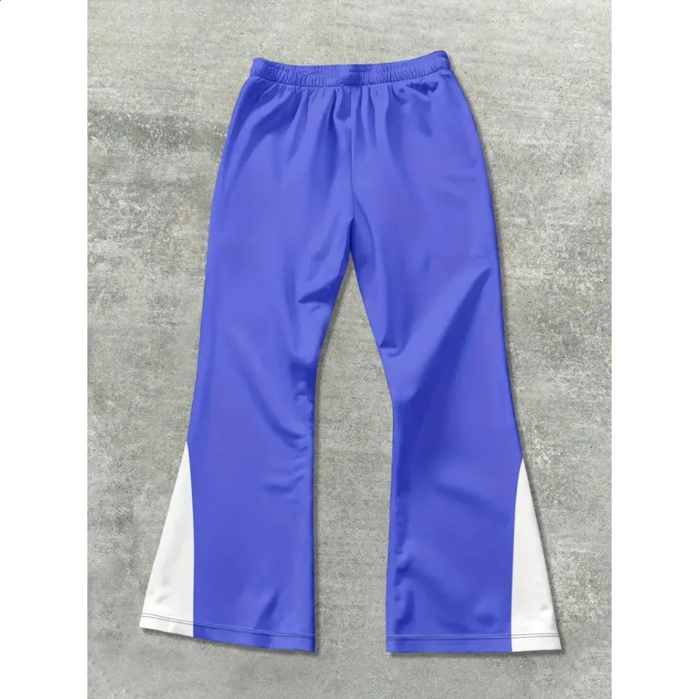 Mens Casual Street Style Trendy Cross Print Fashionable Slightly Flared Black and White Color-Block Sweatpants Men Pants 260209