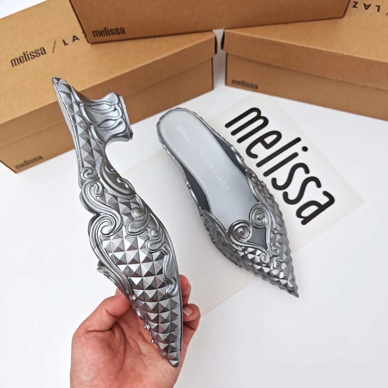 Women Sandals 2025 Spring Melissa Woman Slingback Shoes Fashion Ladies High Heels Elegant Med Heel Pointed Toe Slip on Sandal 260130