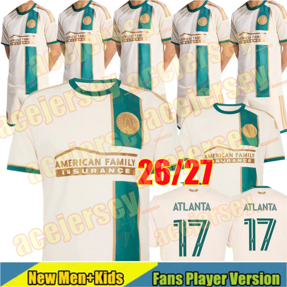 S-4XL 26 27 Atlanta United Soccer Jersey AWAY FC GIAKOUMAKIS ALMADA ATLANTA WILEY SLISZ 2026 2027 LENNON WOLFF LOBJANIDZE MOSQUERA SILVA Football Shirt MEN KIDS