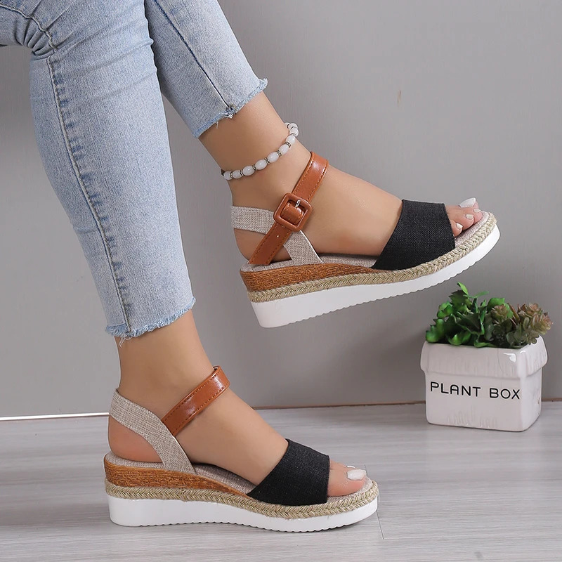 Summer Woman Sandals Shoes Soft Shoes Woman Elegant Sandals Woman Wedge Ladies Shoes Party Footwear Female Women Sandal 260306