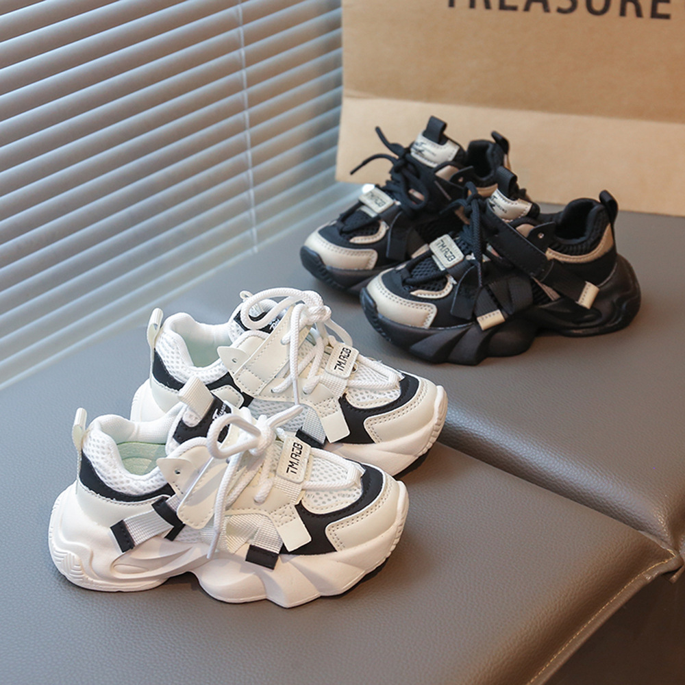 Free shipping Outdoor Kids Athletic shoes spring autumn children shoe Black boys girls sports breathable kid baby youth casual trainers toddlers infan