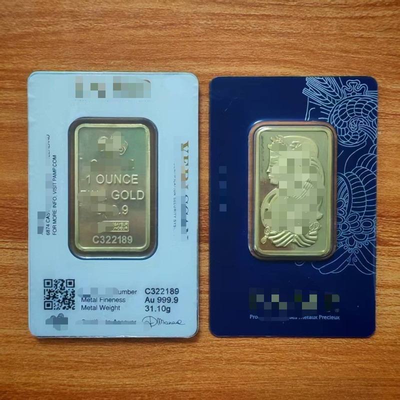Accept Customized Non Magnetic 1oz Wholesale Metal Brass Switzerland Lucky Gift Solid Gold Bar Brass Gold Plated Bullion Metal Crafts Bar