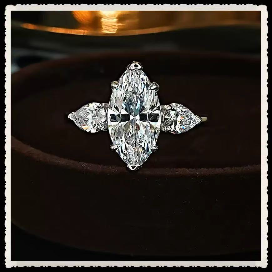 Gia Igi Certified CVD HPHT Lab Grown Marquise Cut Diamond Engagement Ring for Women 14K 18K Solid Gold Rings Solitaire Style