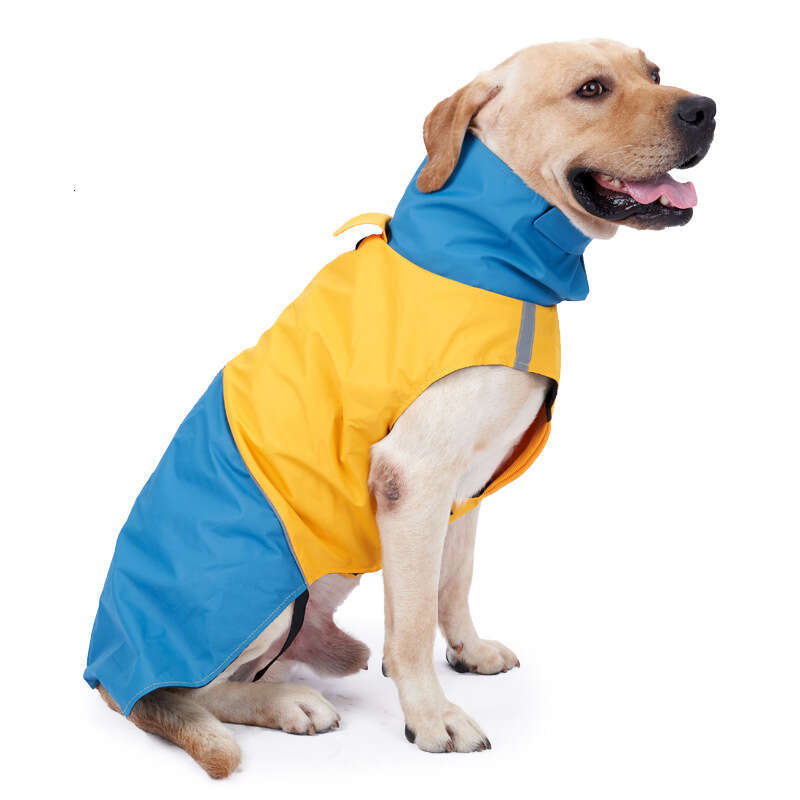 Famous brand Cross border pet supplies raincoat color blocked clothing waterproof reflective dog apparel pupakaIK