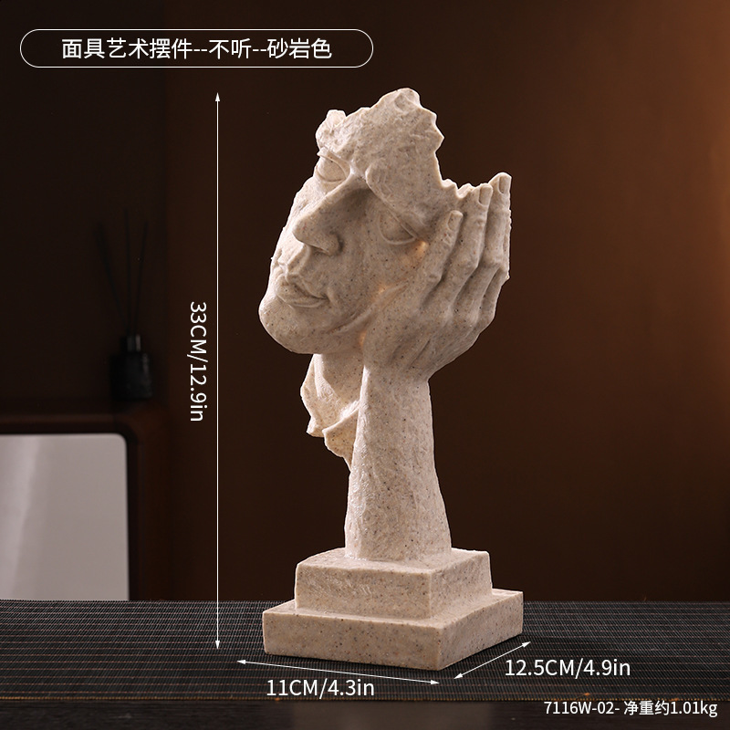 Nordic Silence is Gold Decorative Crafts Home Living Room Wine Cabinet Ornament Photography Prop Resin Artwork 240804