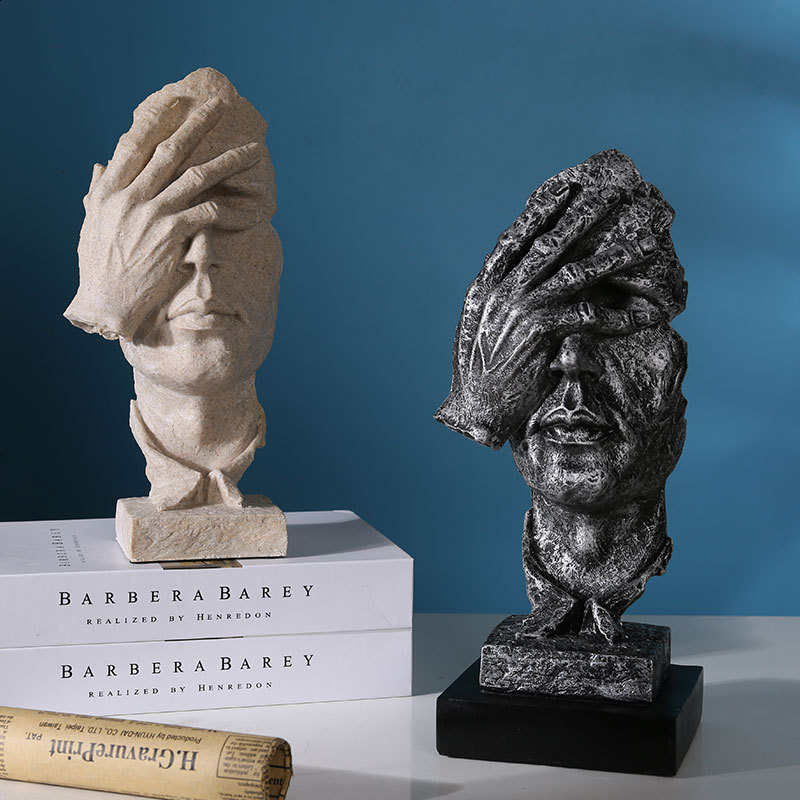 Nordic Silence is Gold Decorative Crafts Home Living Room Wine Cabinet Ornament Photography Prop Resin Artwork 240804