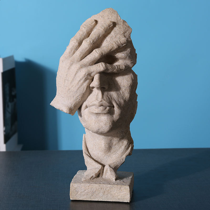 Nordic Silence is Gold Decorative Crafts Home Living Room Wine Cabinet Ornament Photography Prop Resin Artwork 240804