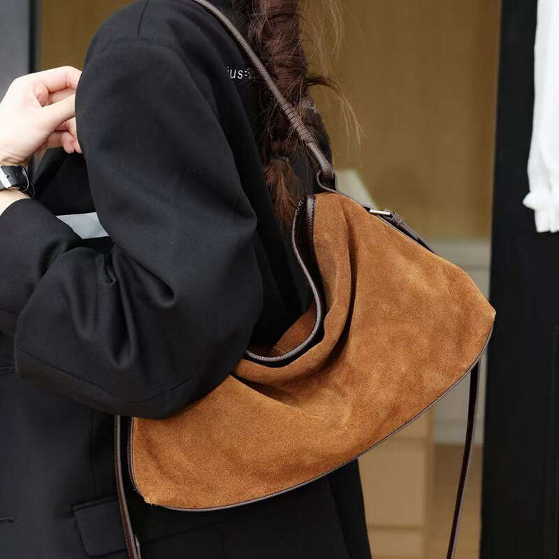Luxury Shoulder Bags Totes Suede Large Capacity Underarm Bag For Women Versatile Crossbody And Simple Retro Matte Cowhide Handbag SENYY