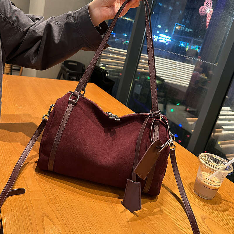 Luxury Shoulder Bags Totes Autumn Winter New Matte Leather European American Fashion Retro Large Capacity Underarm Crossbody Boston Bag Trendy Women S