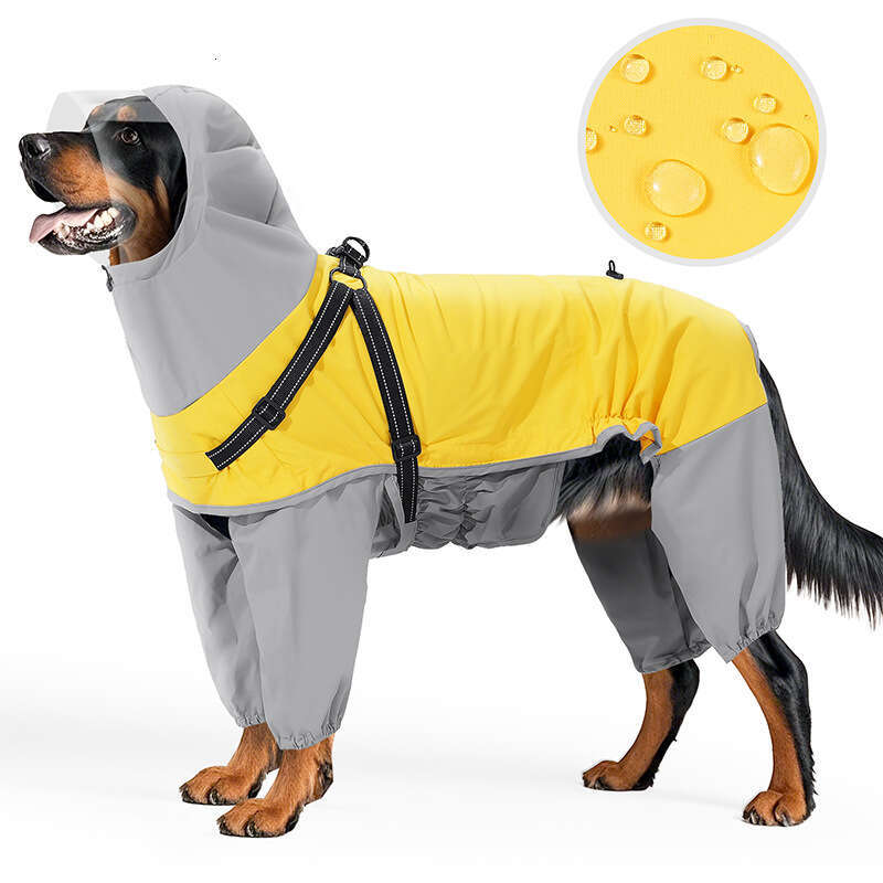 Famous brand Year of the Snake New Dog Cross Border Pet Supplies Medium and Large Dogs Can Be Towed Four Legged Raincoat with Transparent Mask pupakaI
