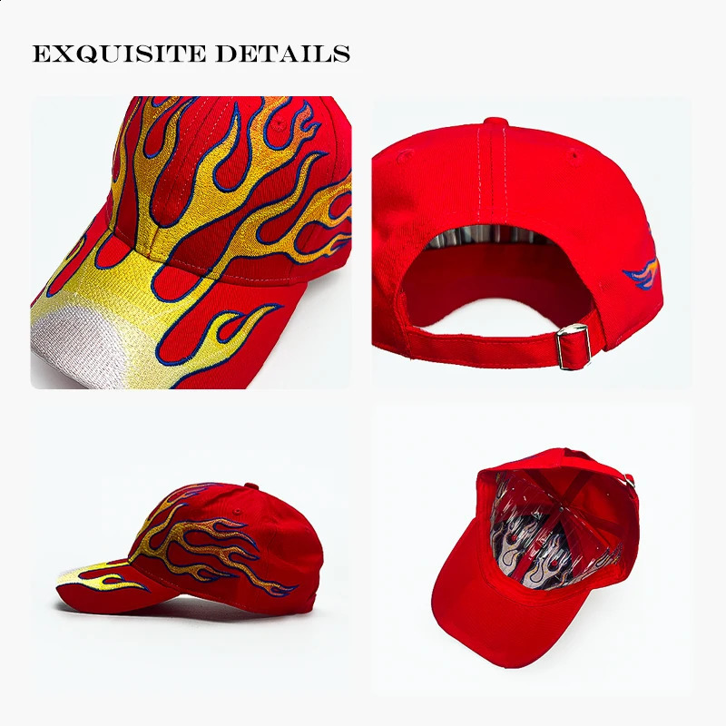 Sunshade Street Versatile Personal Peaked Caps Fashion ins Men Women American Letter Embroidery Flame Thorn Baseball Hats 260129