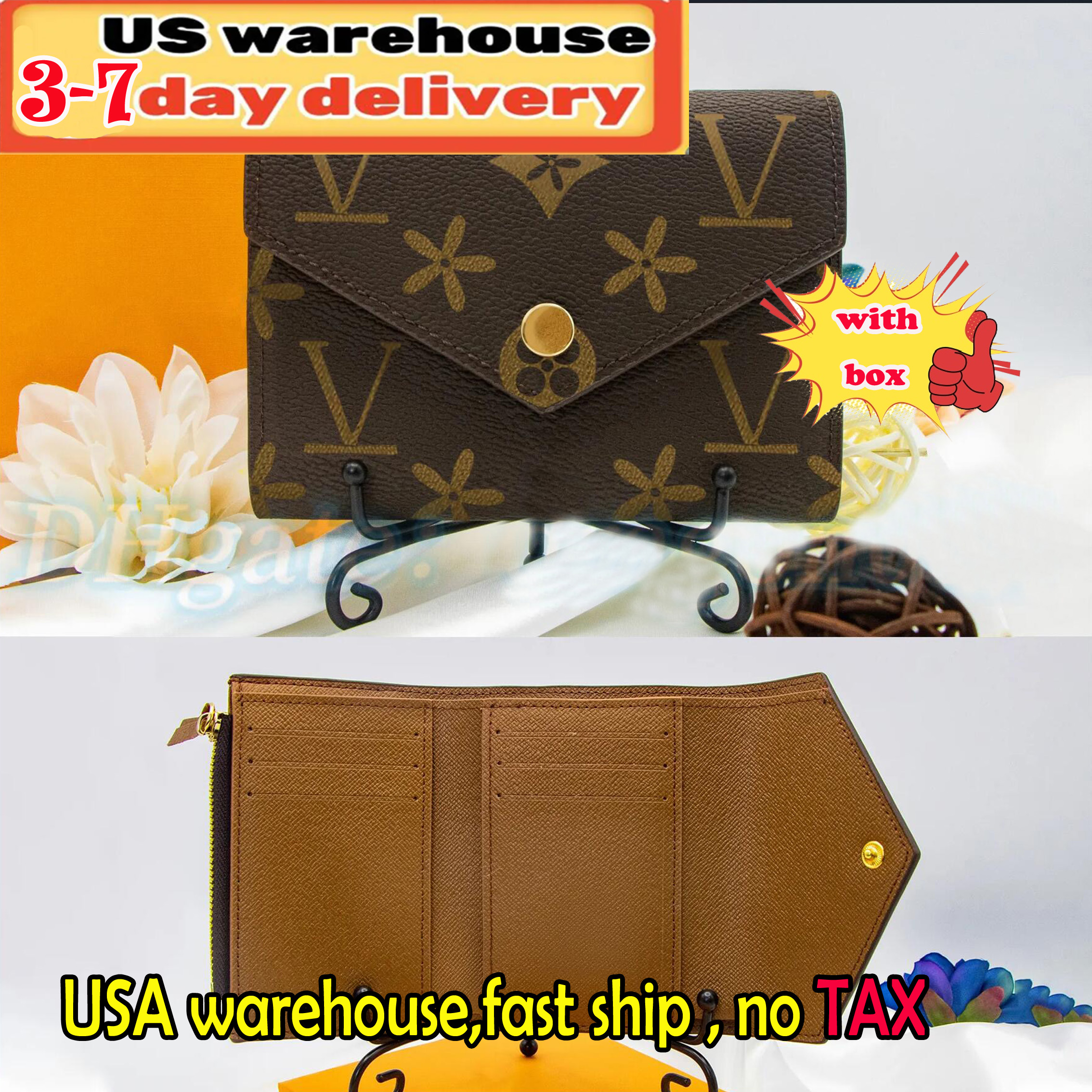 M41938/62742 victorine purses with box multicolor coin purse Mini Short wallets foldable Key Coins Card Holder Case Accessoires Wallet