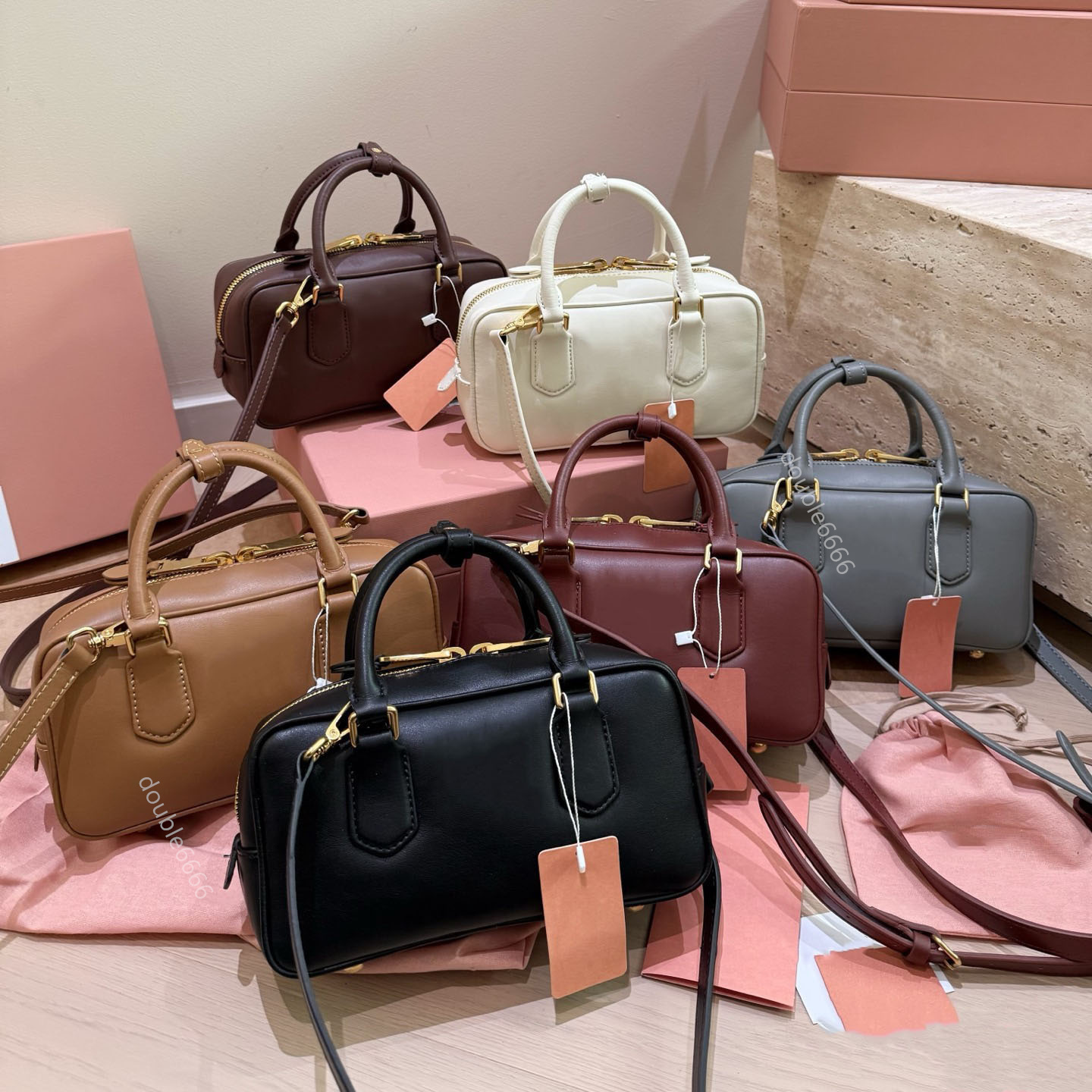 Designer Softy Leather Vintage Bowling Bag Ladies Large Capacity Boston Bag Pillow Tote Fashion Shoulder luxury Briefcase Messenger Bag crossbody bag work bag