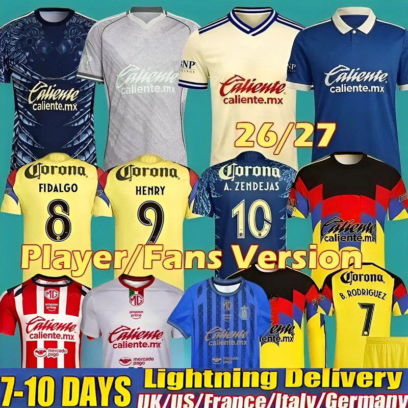 NEW 25 26 27 Liga MX Club America Soccer Jersey Tigres UANL R.MARTiNEZ GIOVANI Home Away 3rd Chivas Jersey 2026 2027 Football Shirt Men Kids Children's Set Fans Player