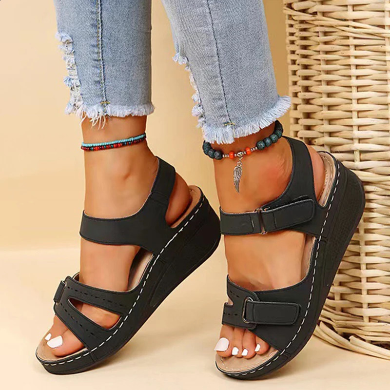 Summer Women Shoes Sandals Open Toe Walking Shoes Soft Ladies Shoes Wedge Women Shoe Party Sandal Women Female Footwear 260306