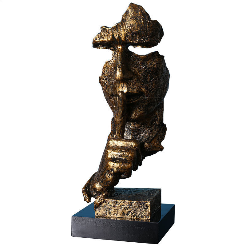 Nordic Silence is Gold Decorative Crafts Home Living Room Wine Cabinet Ornament Photography Prop Resin Artwork 240804