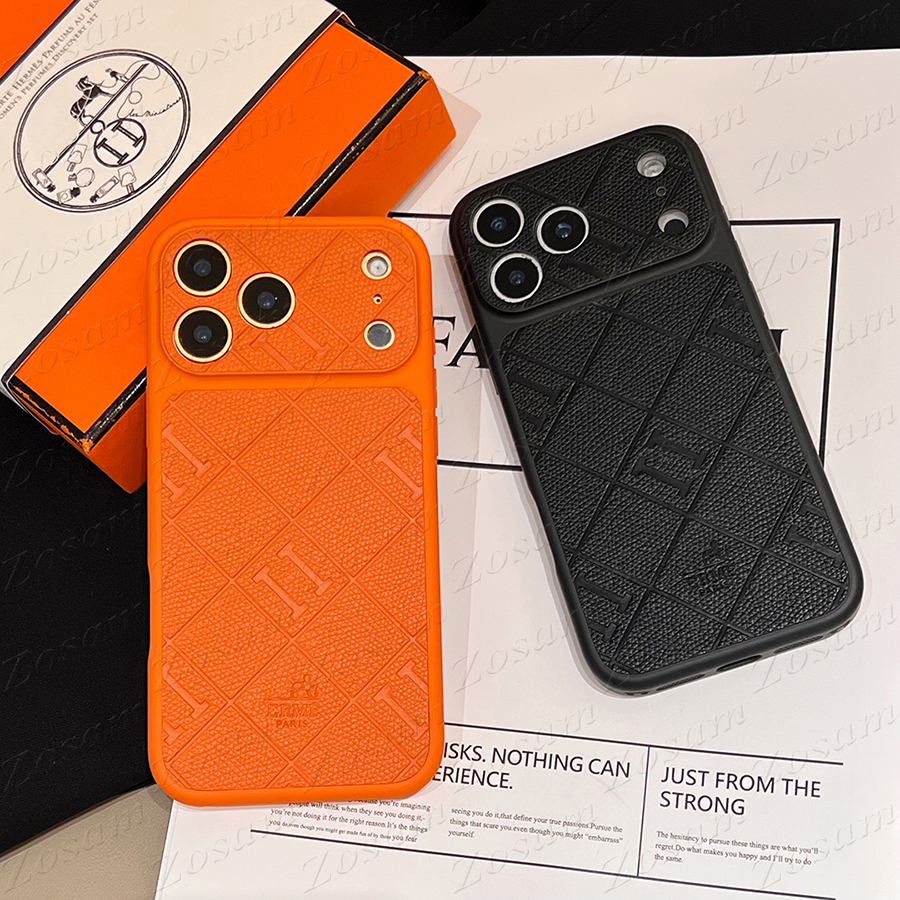Designer Emboss Carriage Phone Case for iPhone 17 Pro Max 16 15 14 13 13promax Leather TPU Protection Back Shell Luxury Letter Shockproof Cover iPhone17 16pro 15pro