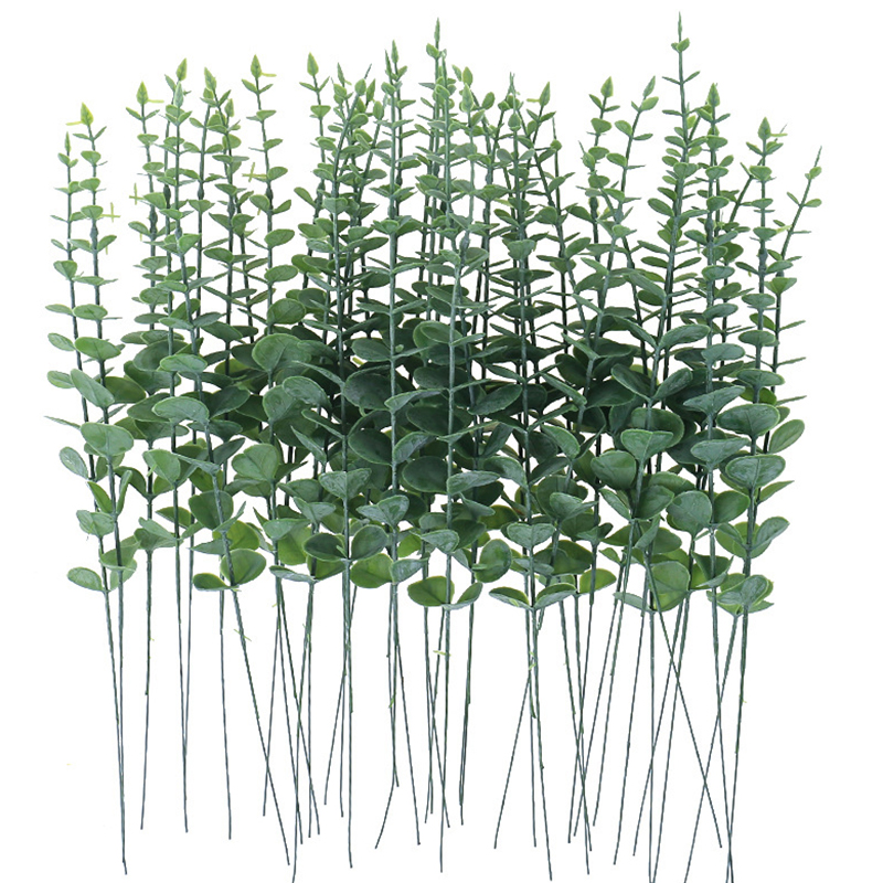 Artificial Platic Eucalyptus Leaves Faux Greenery Wholesale for Table Centerpiece Home Wedding Bouquets Party Table Room Indoor Decor DIY Floral Arrangement